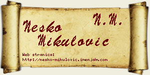 Neško Mikulović vizit kartica